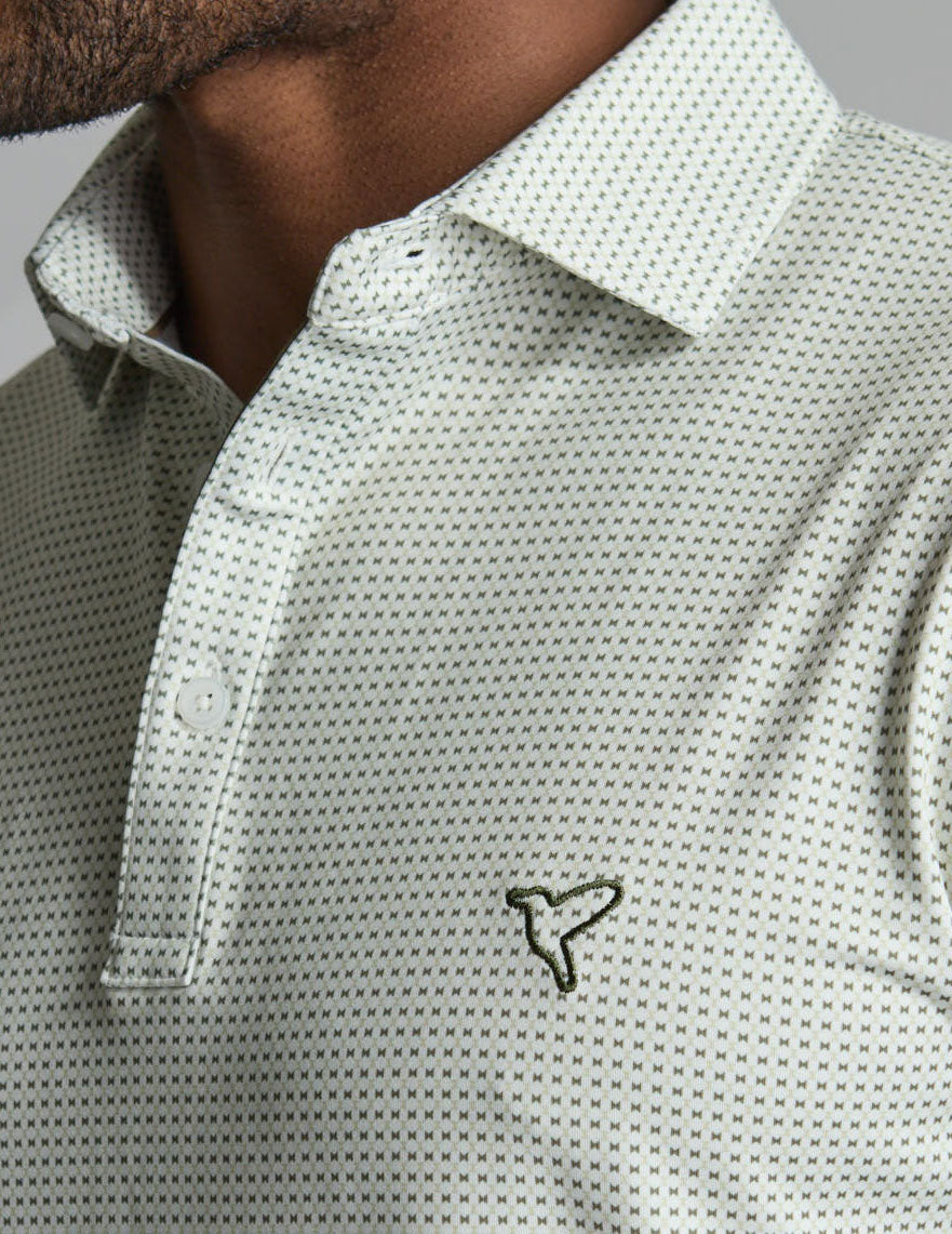 NoFlop Golf Polo - Oatmeal Bowtie (The Jon Daily)