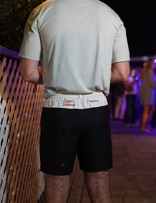 3 in 1 Khaki Shorts - Black & Talkhouse Red (The Stephen Talkhouses)